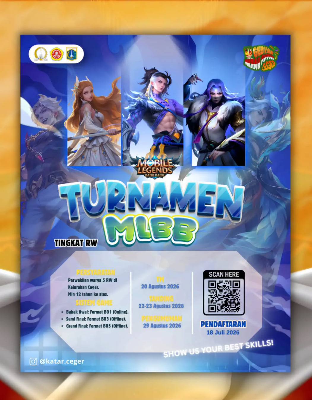 Turnamen MLBB Gebyar Merah Putih Ceger Tingkat RW - Poster 2