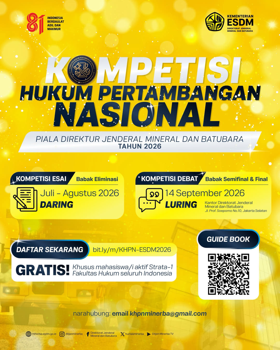 Kompetisi Hukum Pertambangan Nasional Tahun 2026 - Poster 2