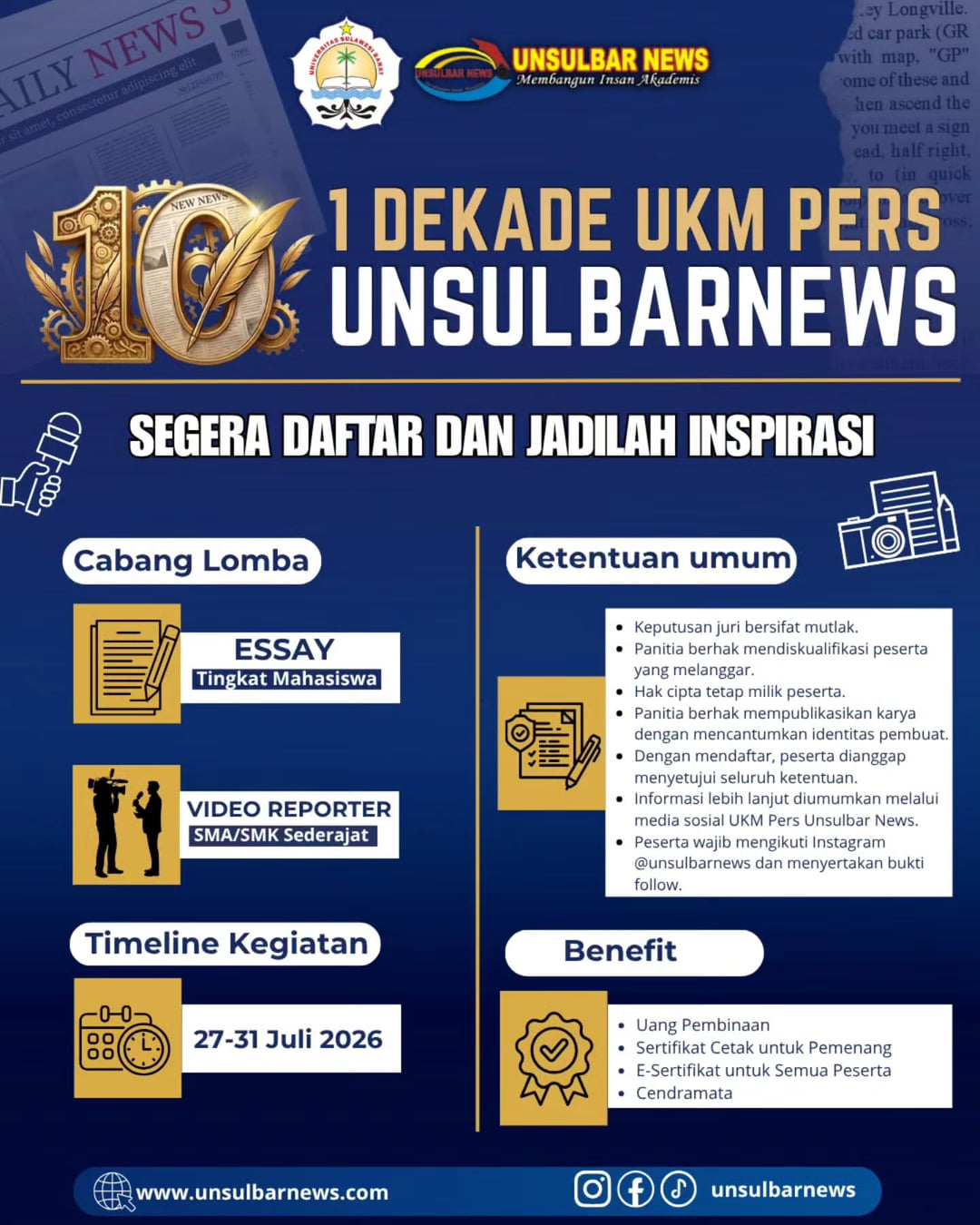 1 Dekade UKM Pers Unsulbar News - Poster 2