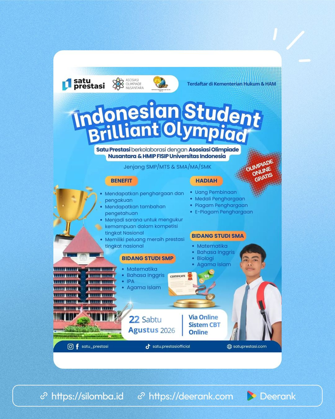 Indonesian Student Brilliant Olympiad - Poster 1