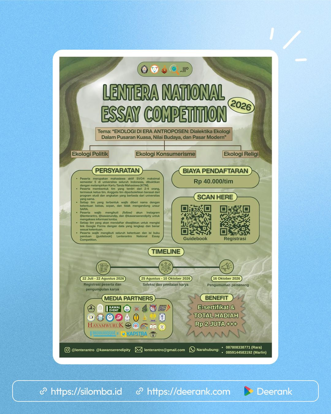 Lenterantro National Essay Competition 2026 - Poster 1