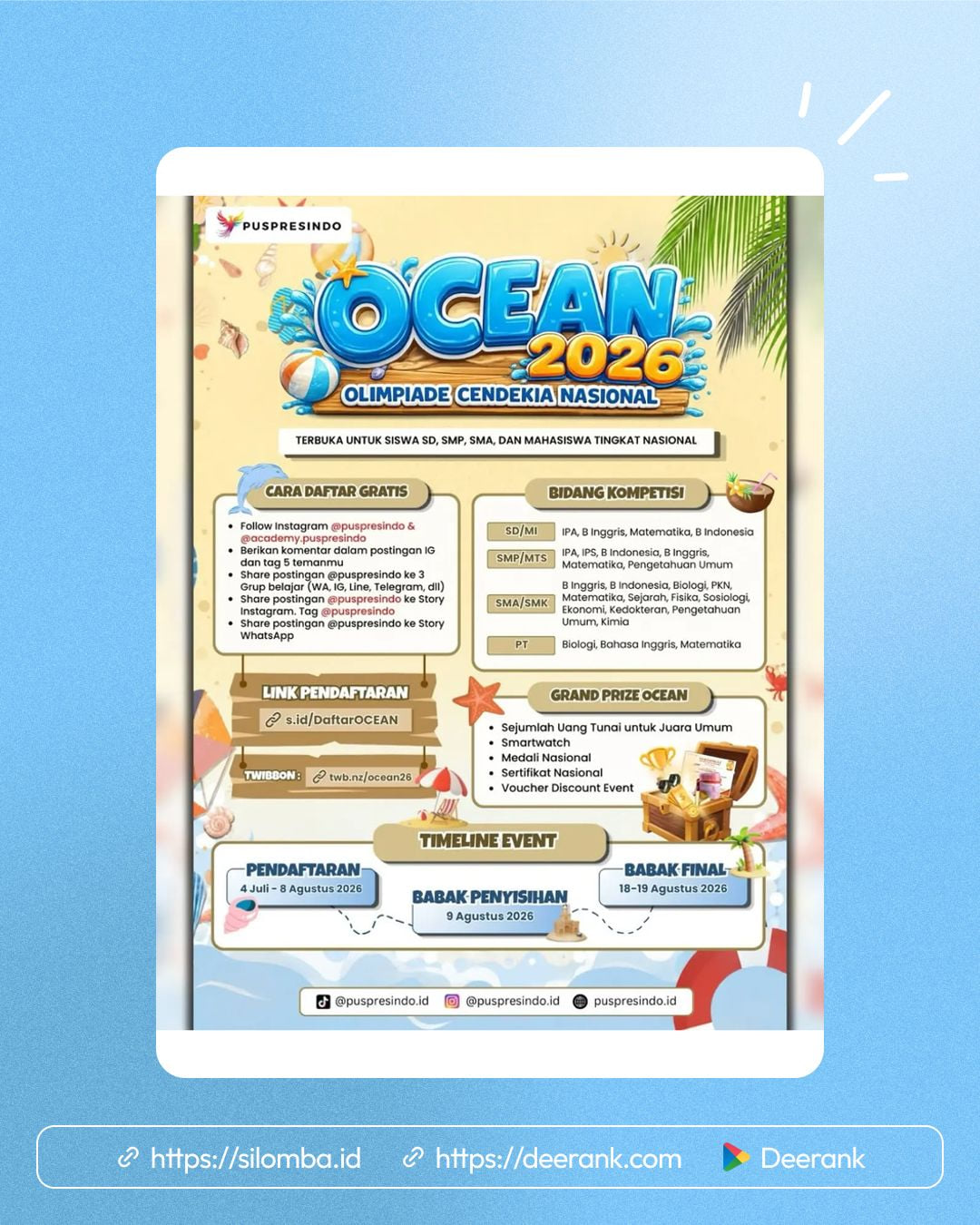 Olimpiade Cendekia Nasional (OCEAN) 2026 - Poster 1