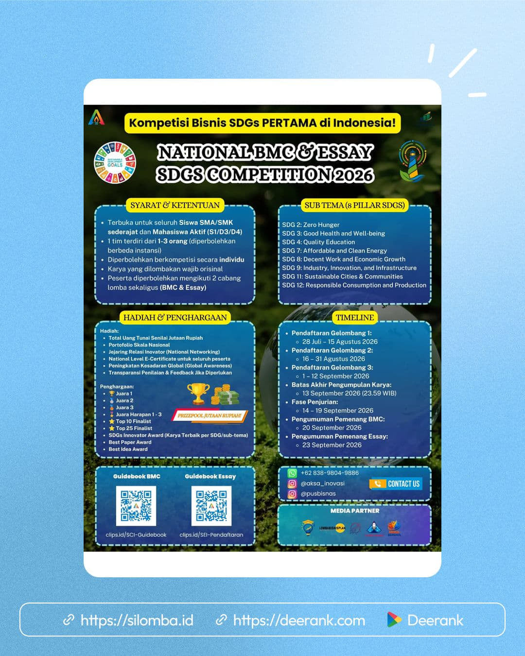 The First National SDGs BMC & Essay Competition in Indonesia 2026 - Poster 1