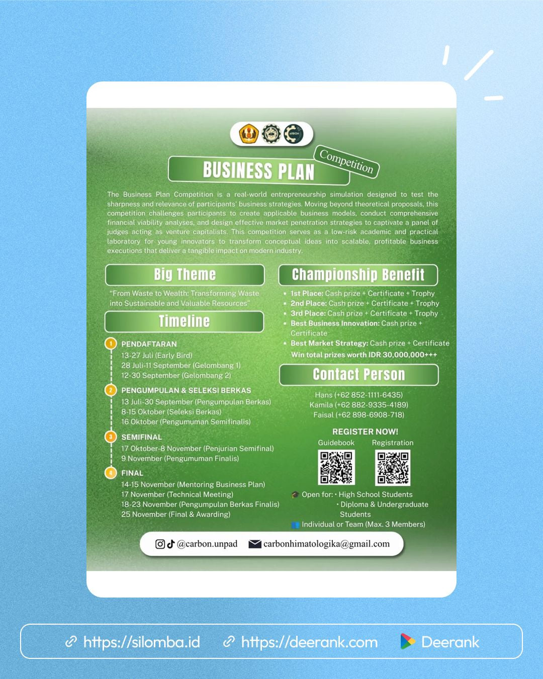 Business Plan Competition CARBON 2026 - Poster 1
