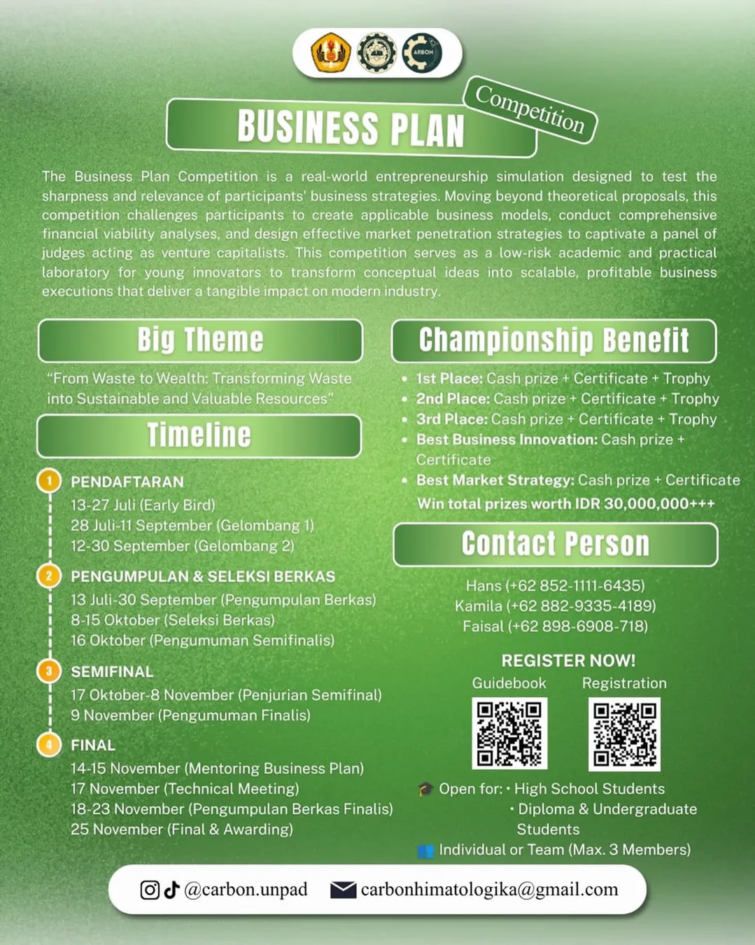 Business Plan Competition CARBON 2026 - Poster 2