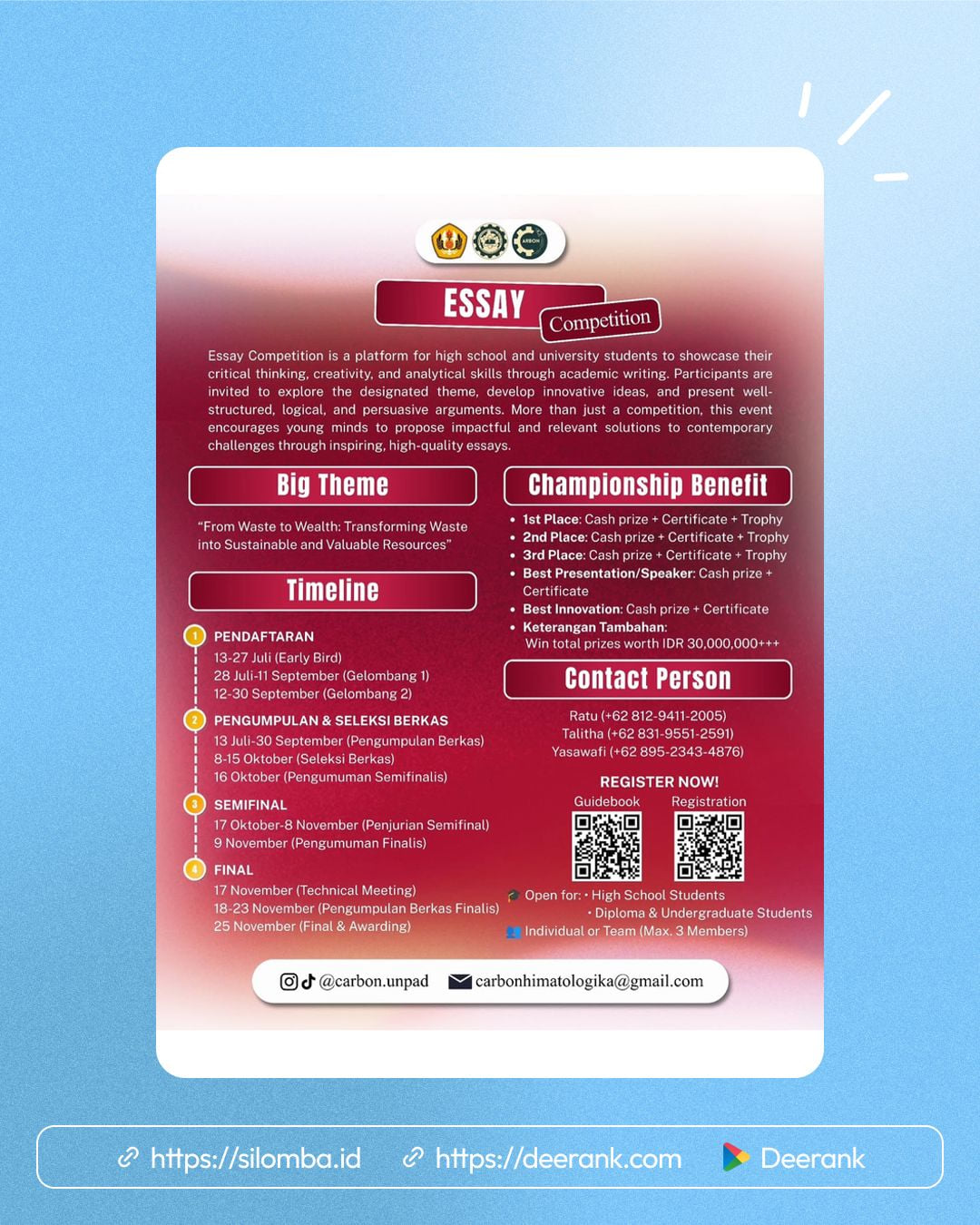 Essay Competition CARBON 2026 - Poster 1
