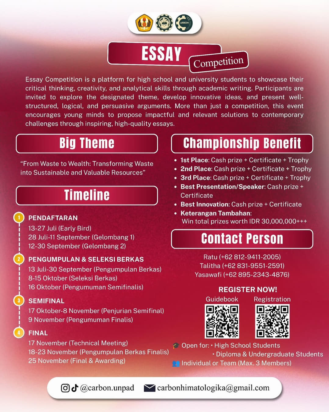 Essay Competition CARBON 2026 - Poster 2