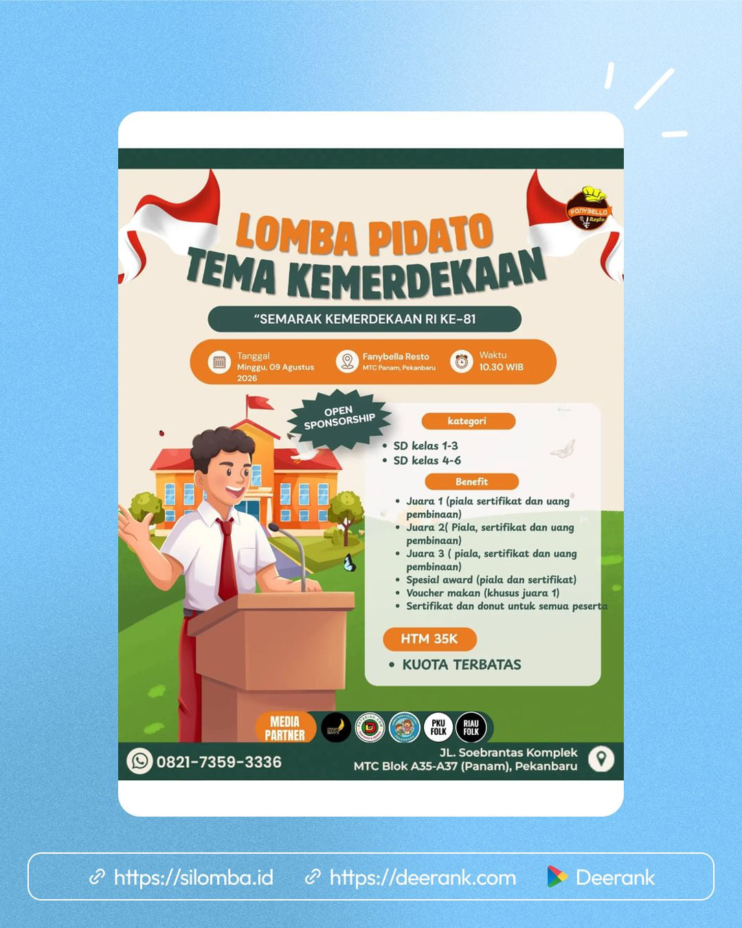 Lomba Pidato Tema Kemerdekaan - Poster 1
