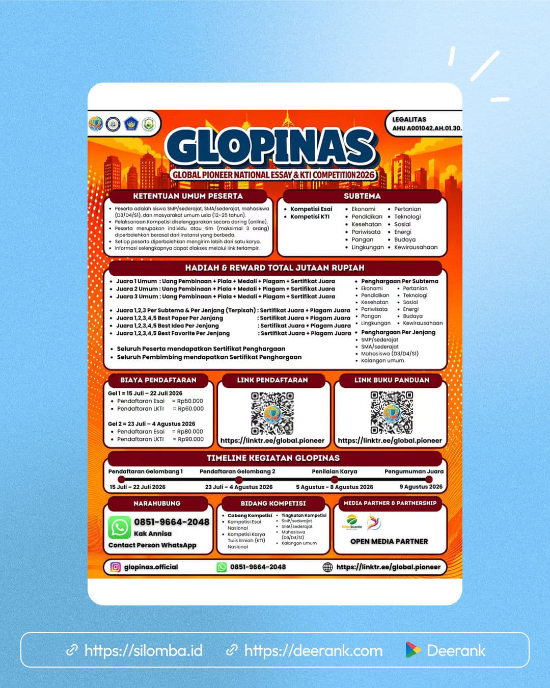 Global Pioneer National Essay & Competition (GLOPINAS) 2026 - Poster 1