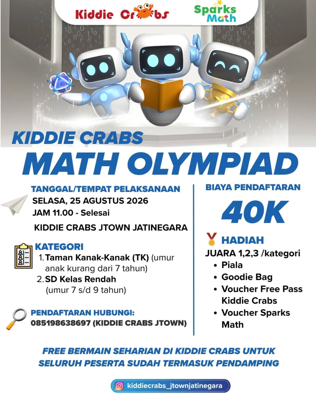 KIDDIE CRABS MATH OLYMPIAD 2026 - Poster 2