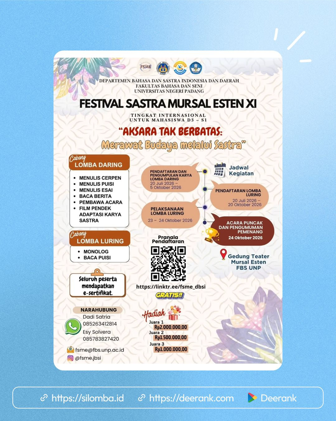 Festival Sastra Mursal Esten XI 2026 - Poster 1