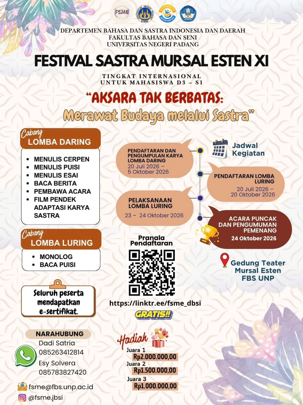 Festival Sastra Mursal Esten XI 2026 - Poster 2