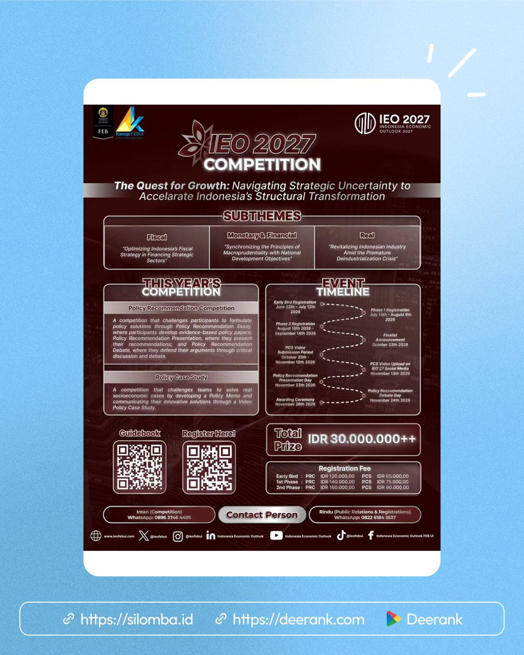 Indonesia Economic Outlook 2027 (IEO 2027) Competition - Poster 1