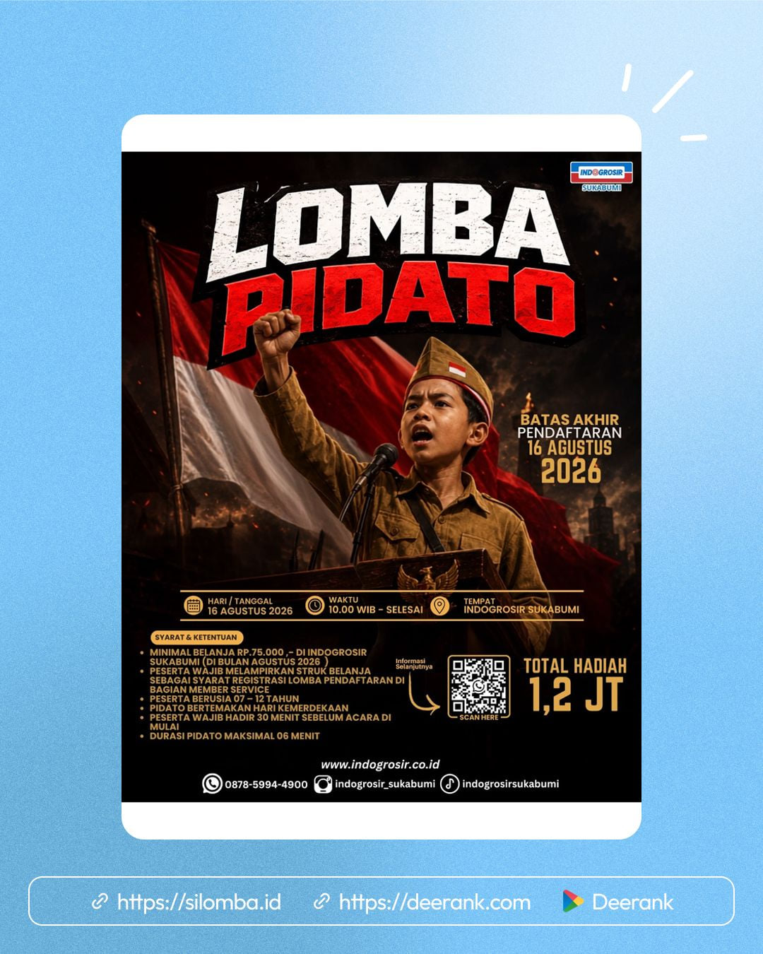 Lomba Pidato Indogrosir Sukabumi - Poster 1