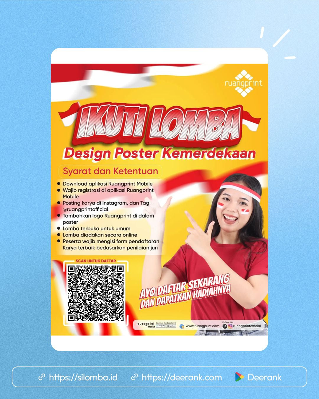 Lomba Desain Poster Kemerdekaan Ruangprint 2026 - Poster 1