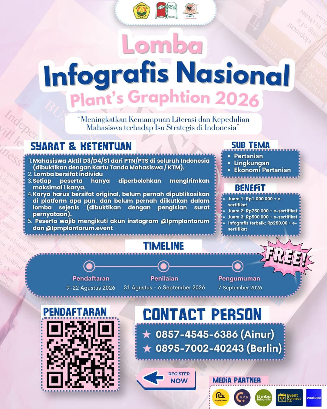 Lomba Infografis Nasional Plant’s Graphtion 2026 - Poster 2