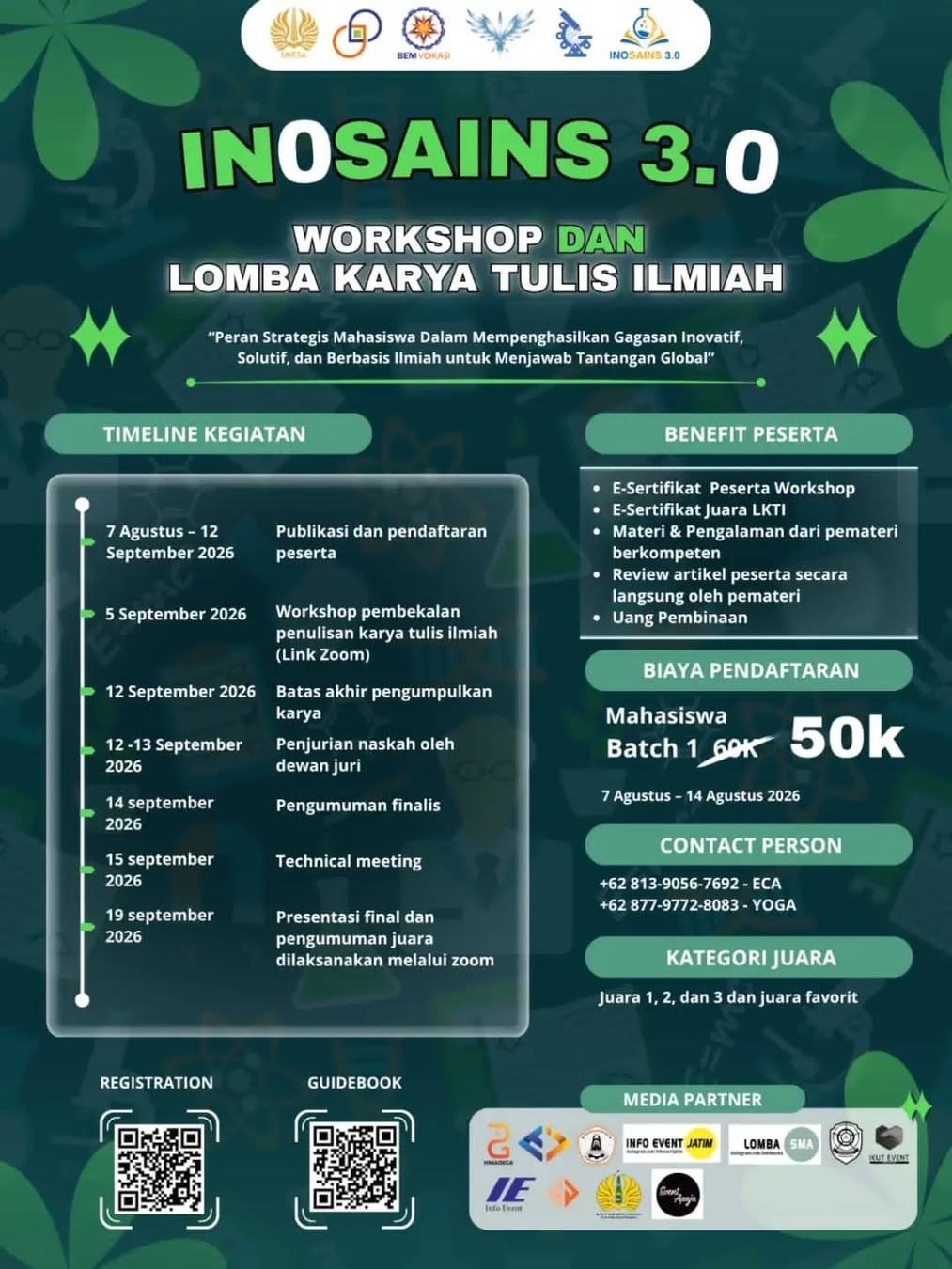 INOSAINS 3.0: Workshop dan Lomba Karya Tulis Ilmiah - Poster 2