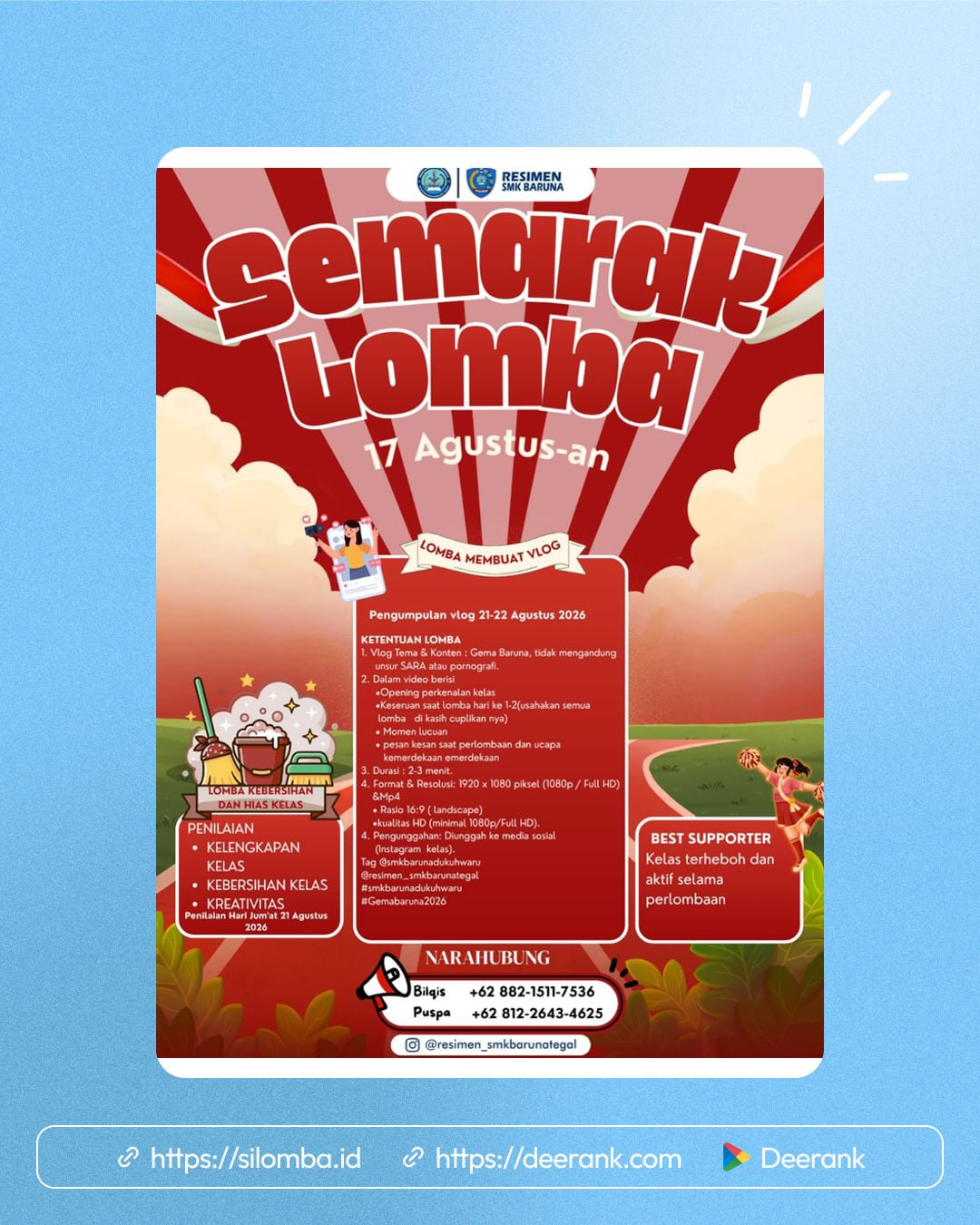 Semarak Lomba 17 Agustus-an SMK Baruna Dukuhwaru - Poster 1