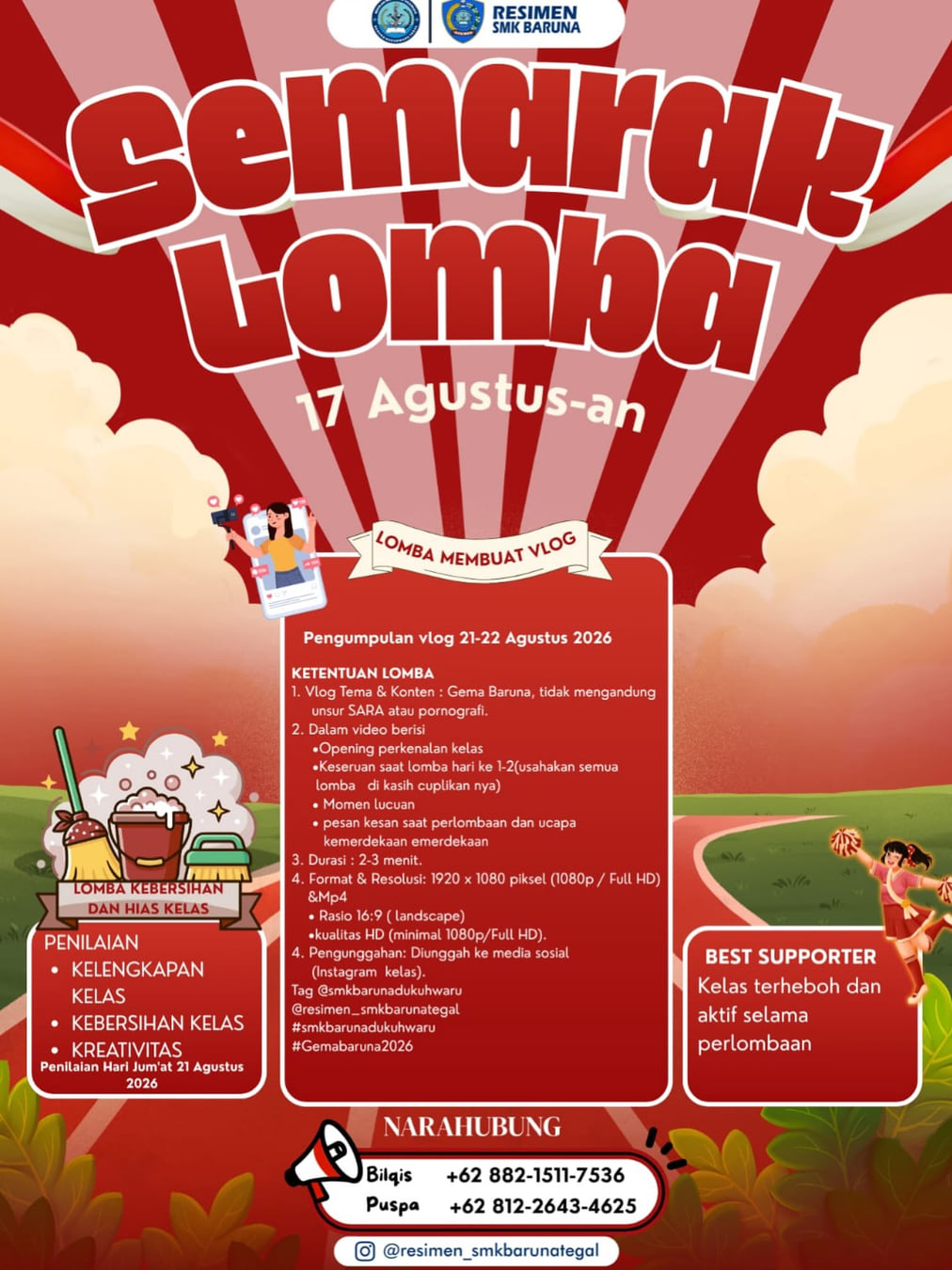 Semarak Lomba 17 Agustus-an SMK Baruna Dukuhwaru - Poster 2
