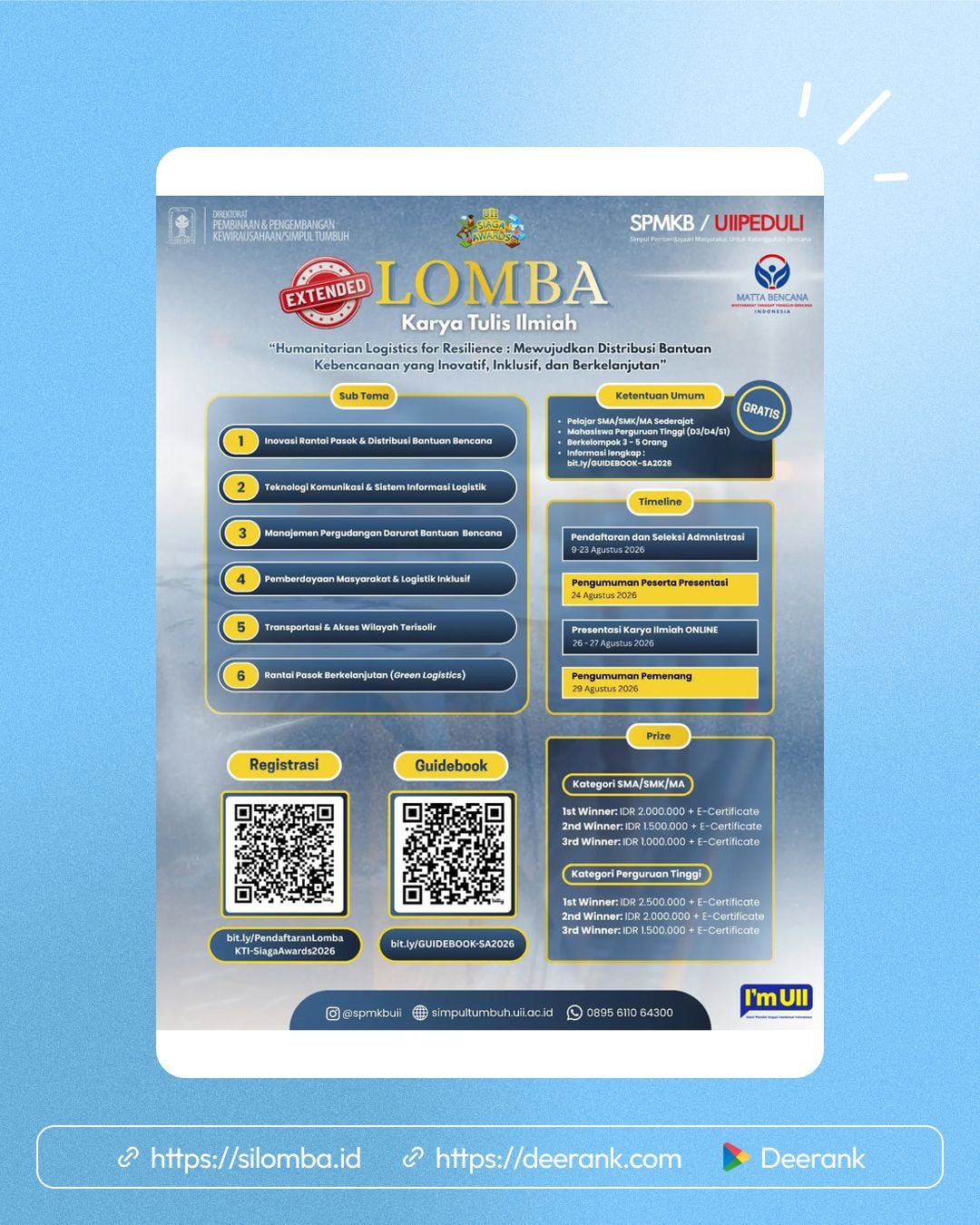Lomba Karya Tulis Ilmiah Siaga Awards 2026 - Poster 1