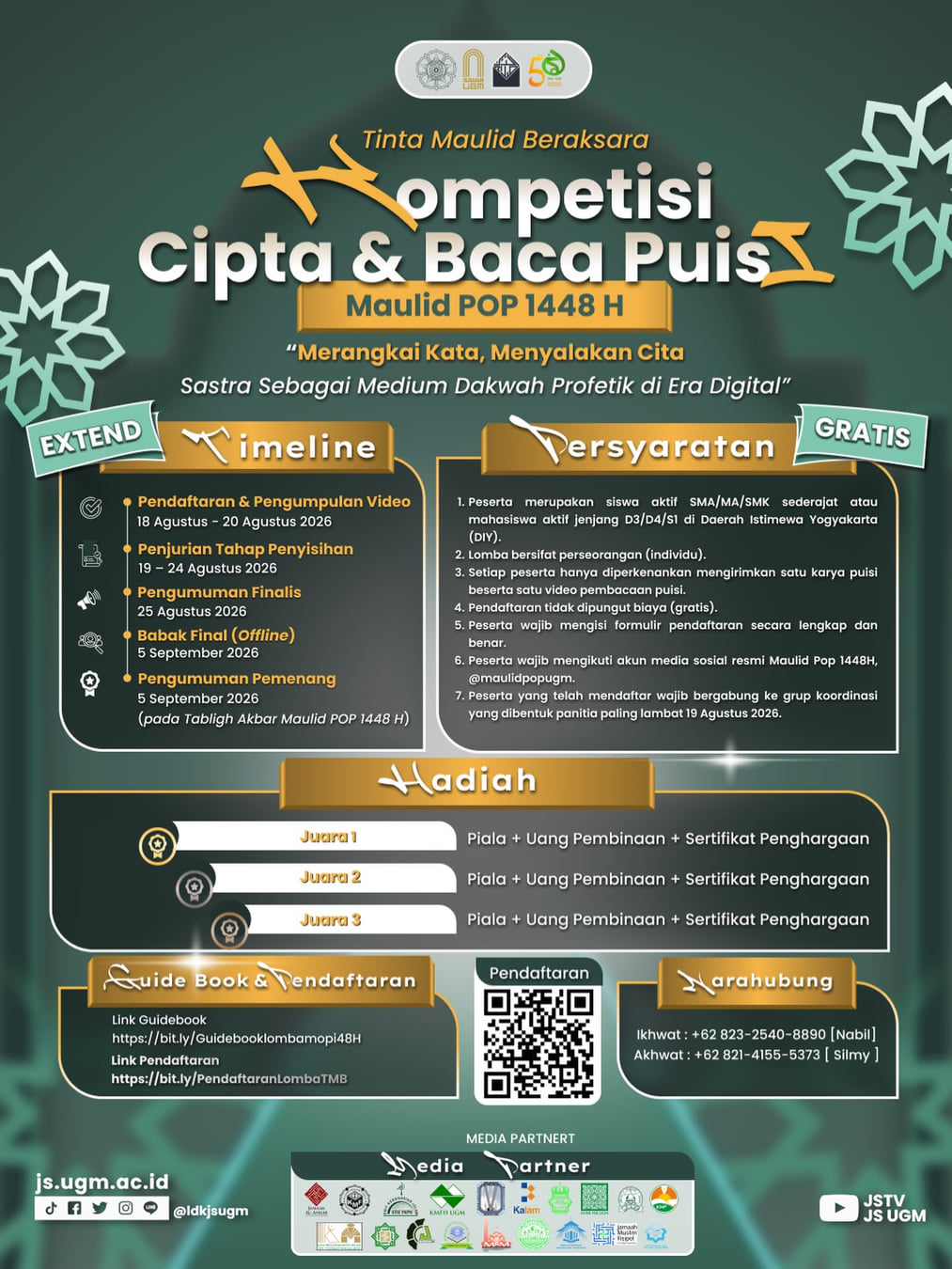 Kompetisi Cipta & Baca Puisi Maulid POP 1448 H: Tinta Maulid Beraksara - Poster 2