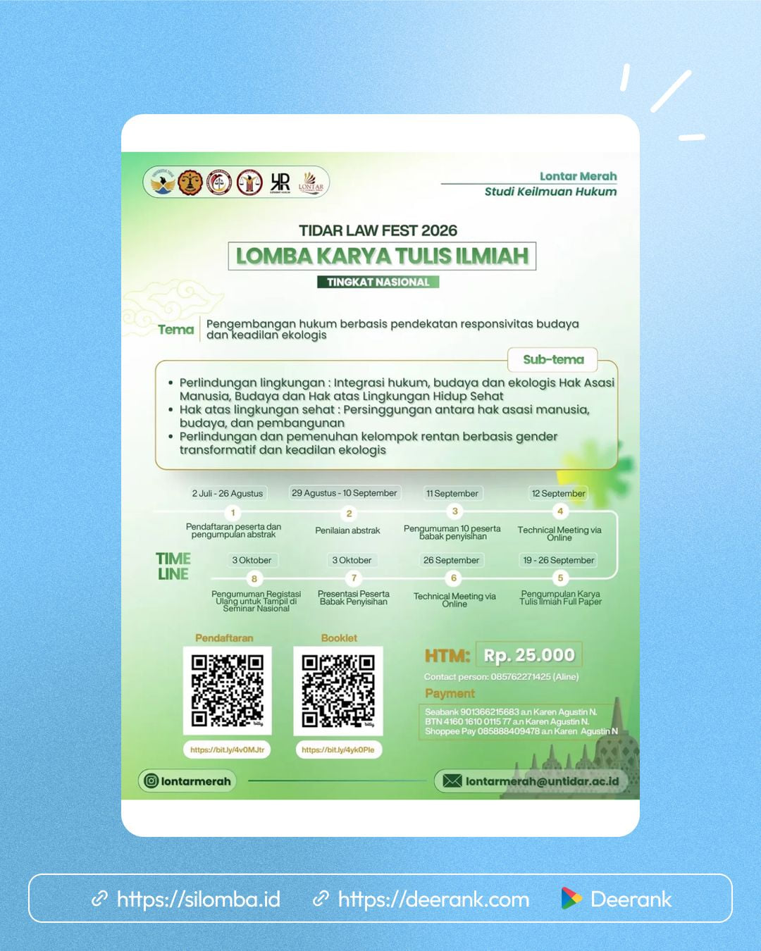 TIDAR LAW FEST 2026 - Lomba Karya Tulis Ilmiah - Poster 1