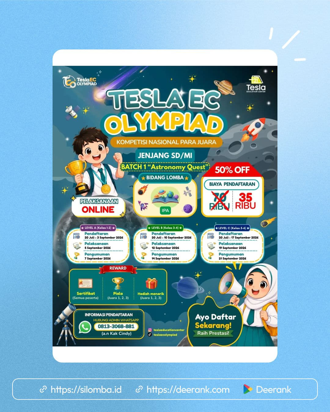 Tesla EC Olympiad: Batch 1 "Astronomy Quest" - Poster 1