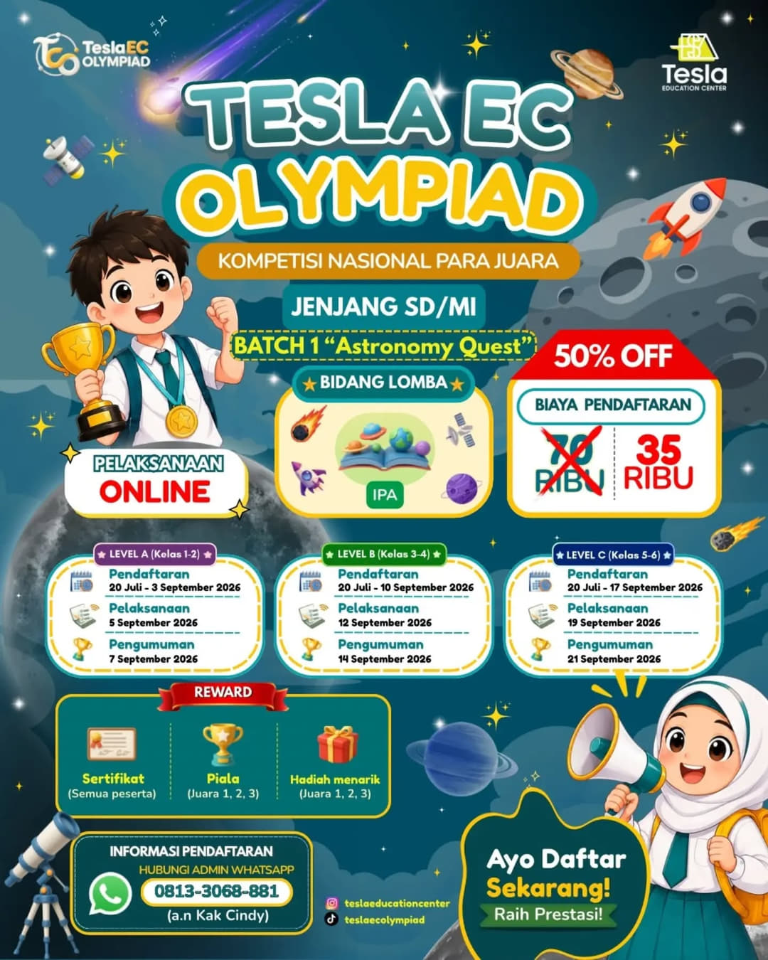 Tesla EC Olympiad: Batch 1 "Astronomy Quest" - Poster 2