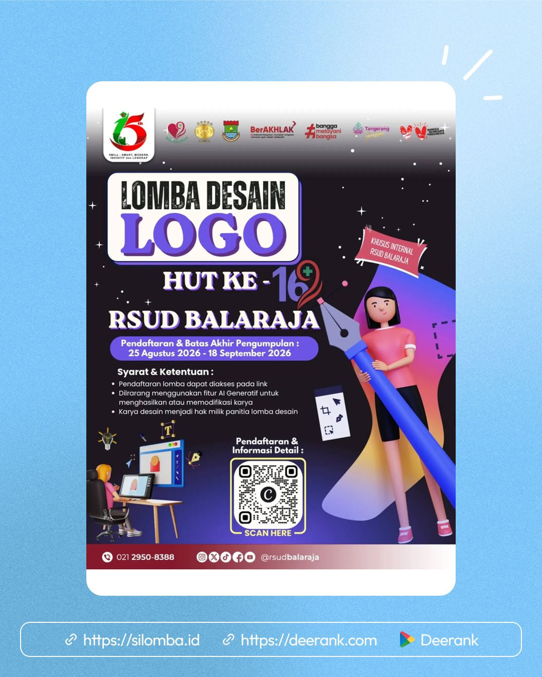 Lomba Desain Logo HUT ke-16 RSUD Balaraja - Poster 1