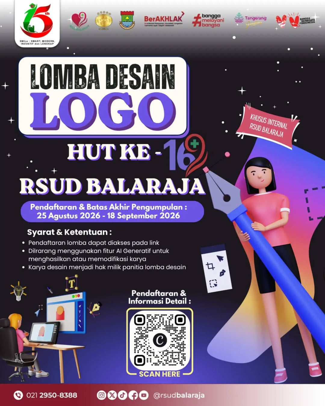 Lomba Desain Logo HUT ke-16 RSUD Balaraja - Poster 2
