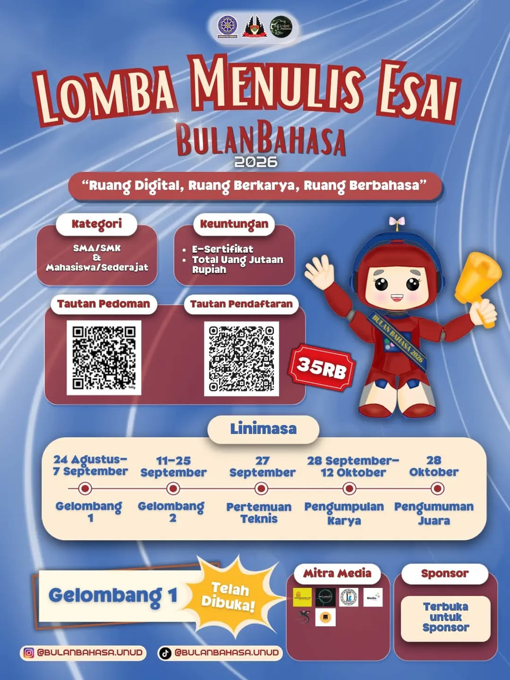 Lomba Menulis Esai Bulan Bahasa 2026 - Poster 2