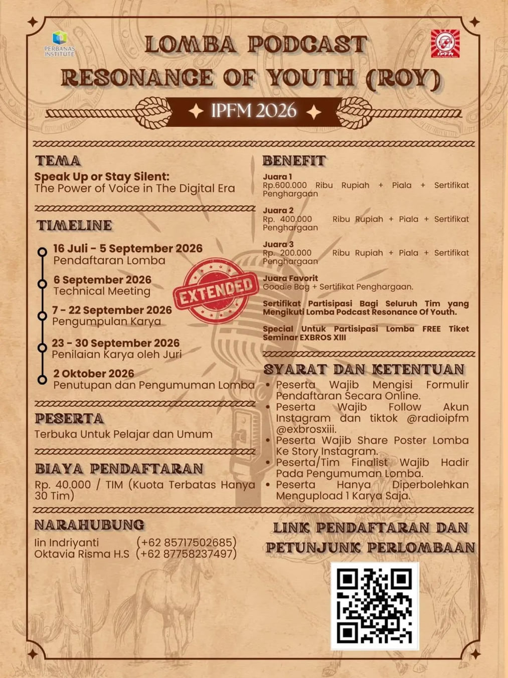 Lomba Podcast – Resonance of Youth (ROY) IPFM 2026 - Poster 2