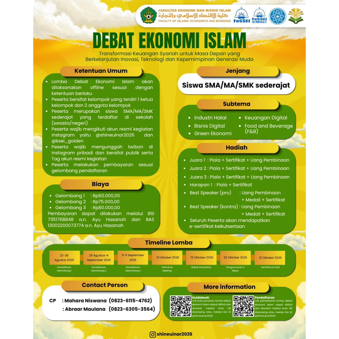 SHARIA ECONOMIC INTELLECTUAL EMPOWERMENT 2026 (SHINE 2026) - Poster 2