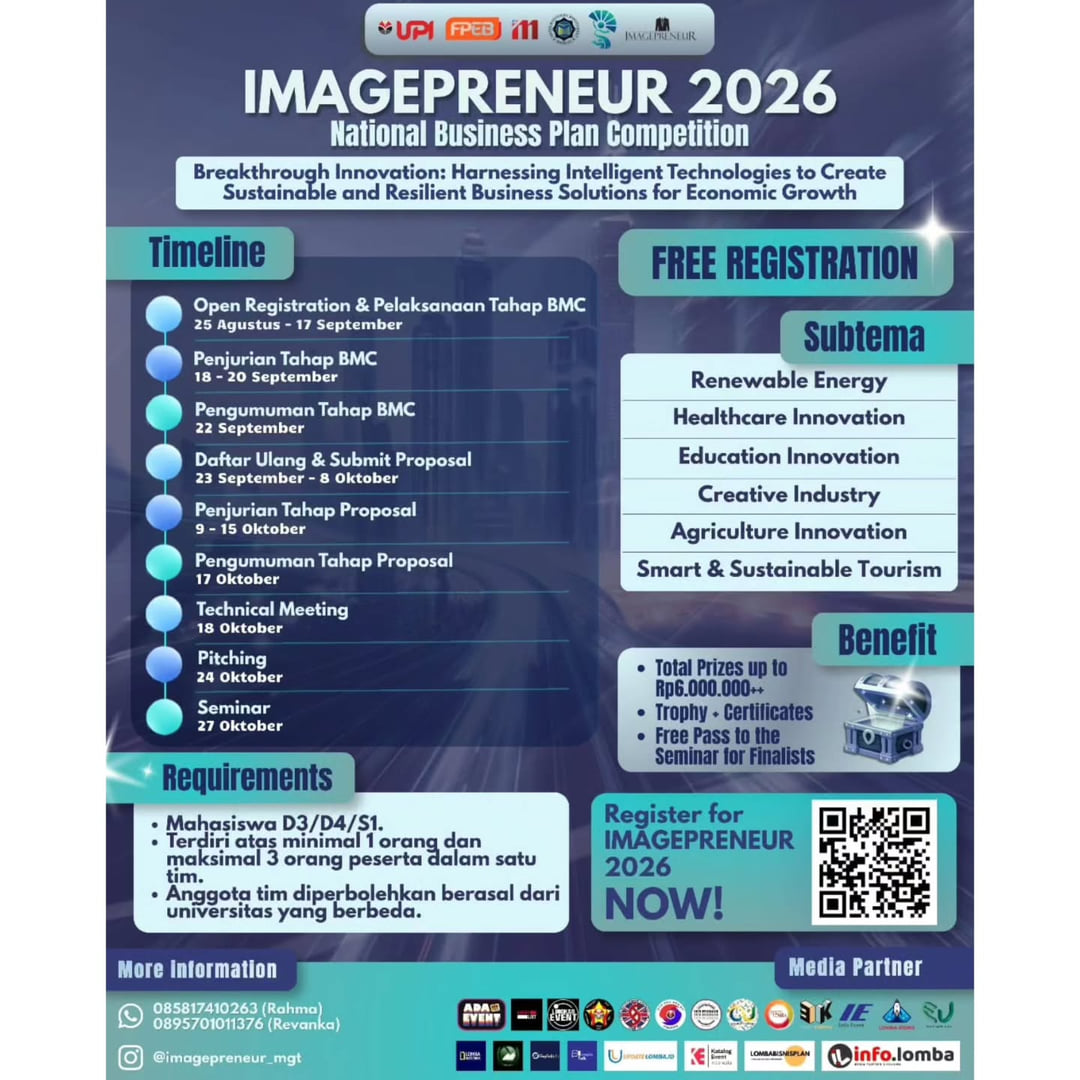 IMAGEPRENEUR 2026: National Business Plan Competition - Poster 2
