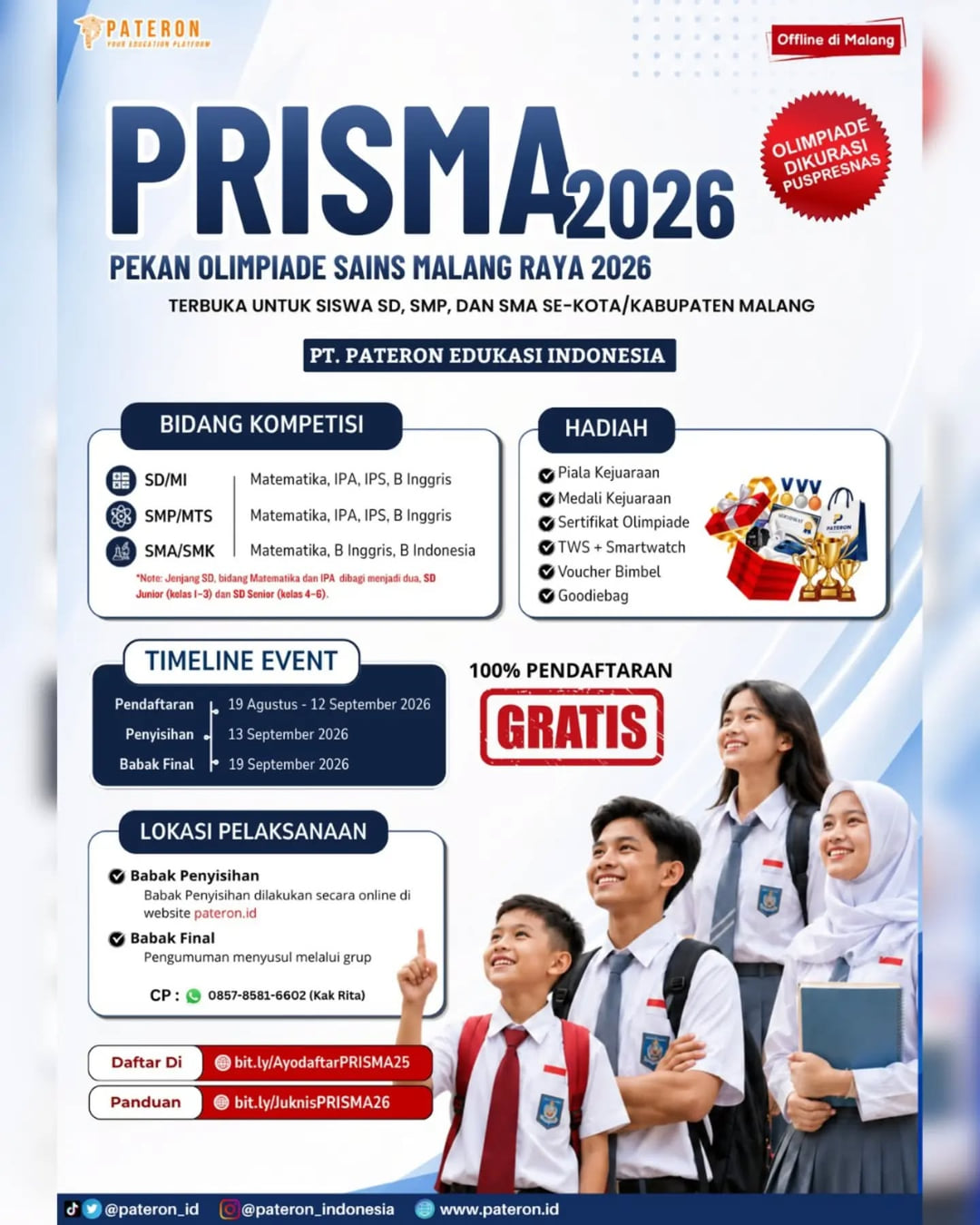 PEKAN OLIMPIADE SAINS MALANG RAYA (PRISMA 2026) - Poster 2