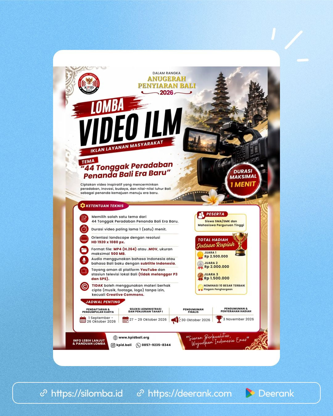 Lomba Video ILM Anugerah Penyiaran Bali 2026 - Poster 1