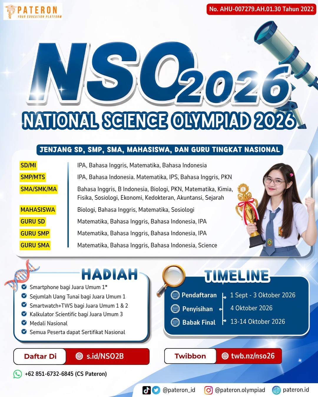 National Science Olympiad 2026 - Poster 2