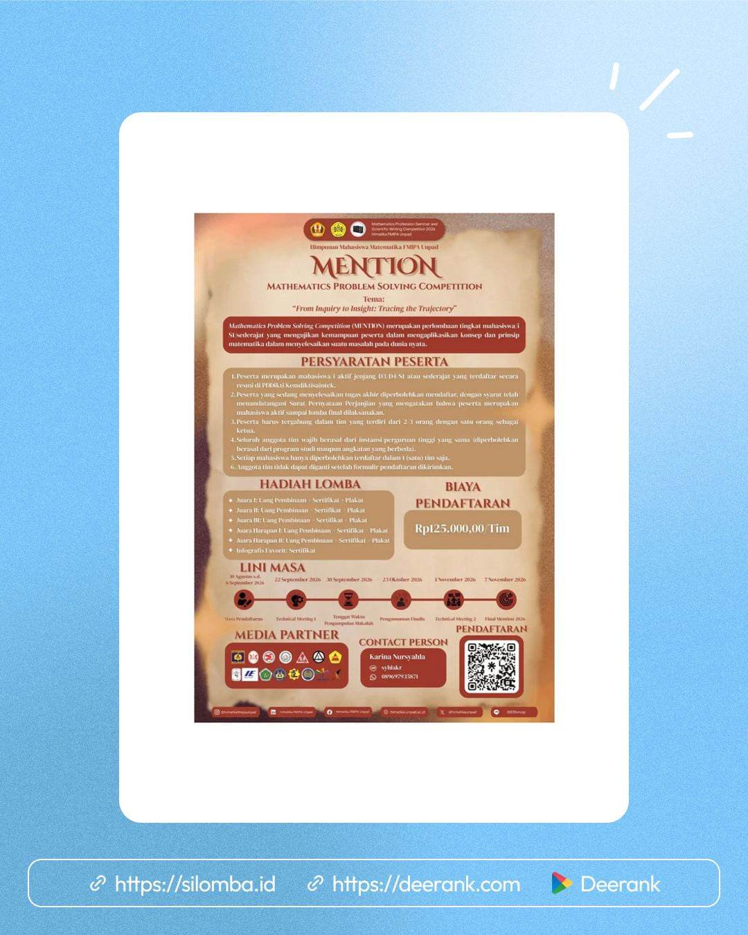 Mathematics Problem Solving Competition (Mention) 2026 - Poster 1