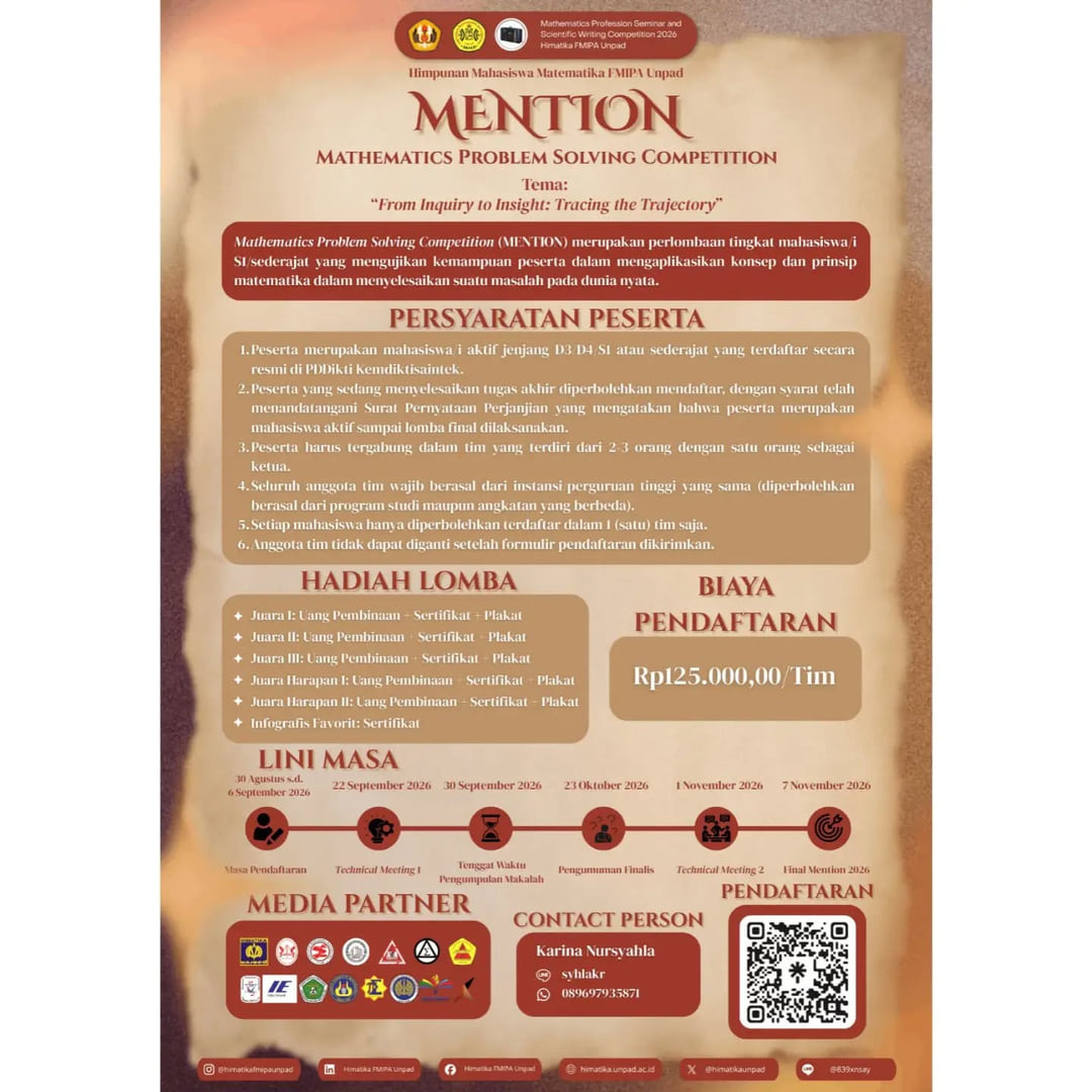 Mathematics Problem Solving Competition (Mention) 2026 - Poster 2