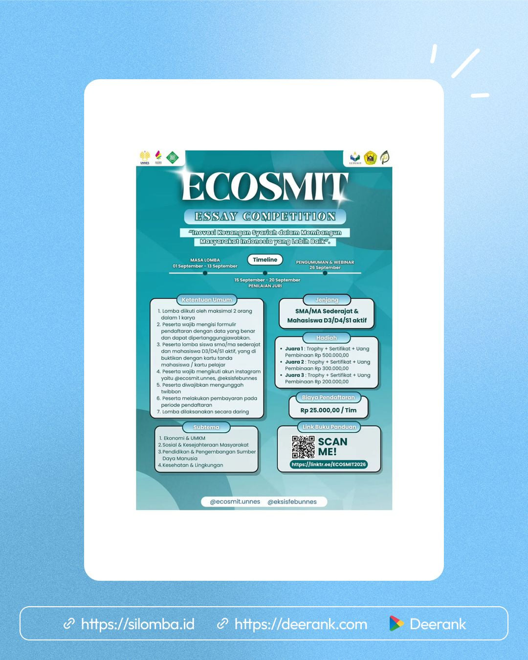 ECOSMIT ESSAY COMPETITION 2026 - Poster 1