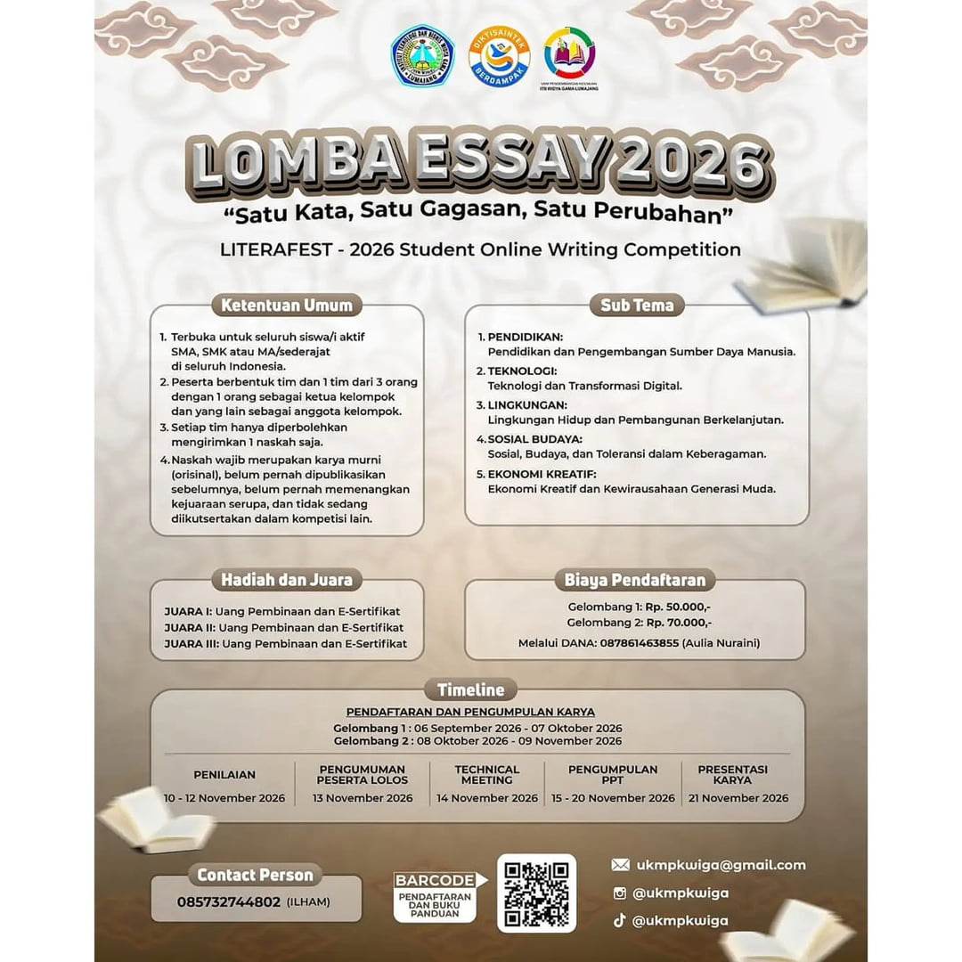LOMBA ESSAY LITERAFEST 2026 – Student Online Writing Competition - Poster 2