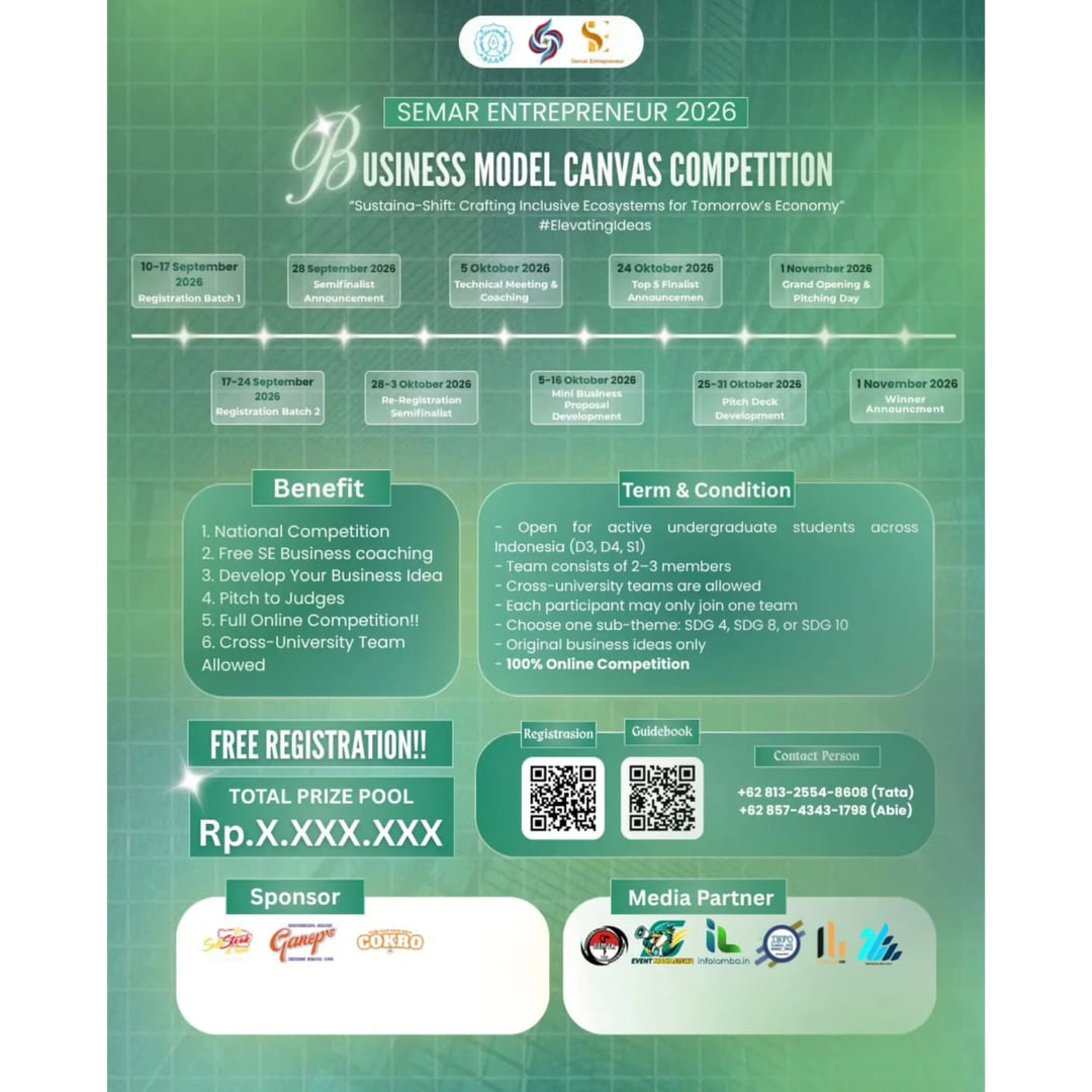 Business Model Canvas Competition - Semar Entrepreneur 2026 - Poster 2