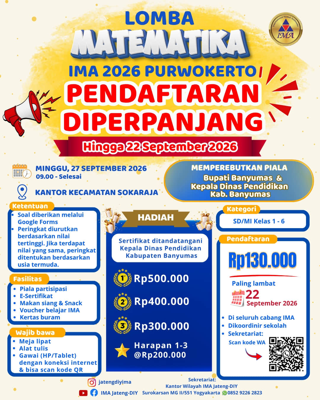 Lomba Matematika IMA 2026 Purwokerto - Poster 2