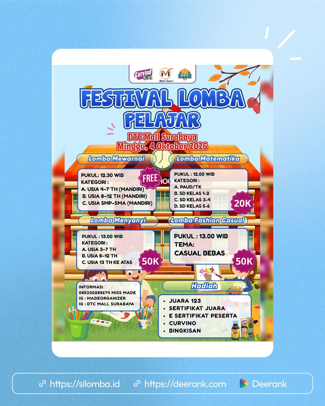 FESTIVAL LOMBA PELAJAR DTC MALL SURABAYA - Poster 1