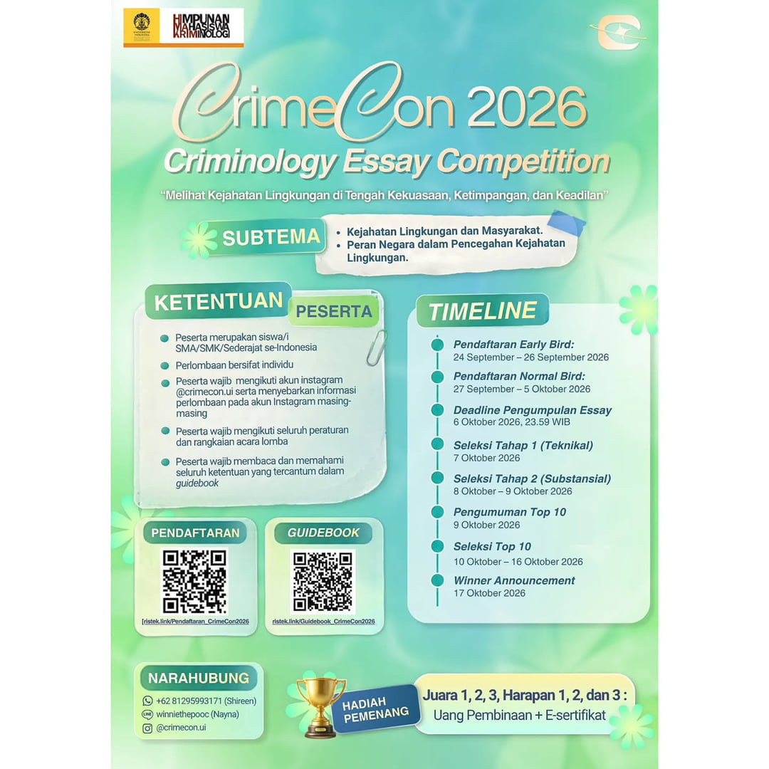 CrimeCon 2026: Criminology Essay Competition - Poster 2