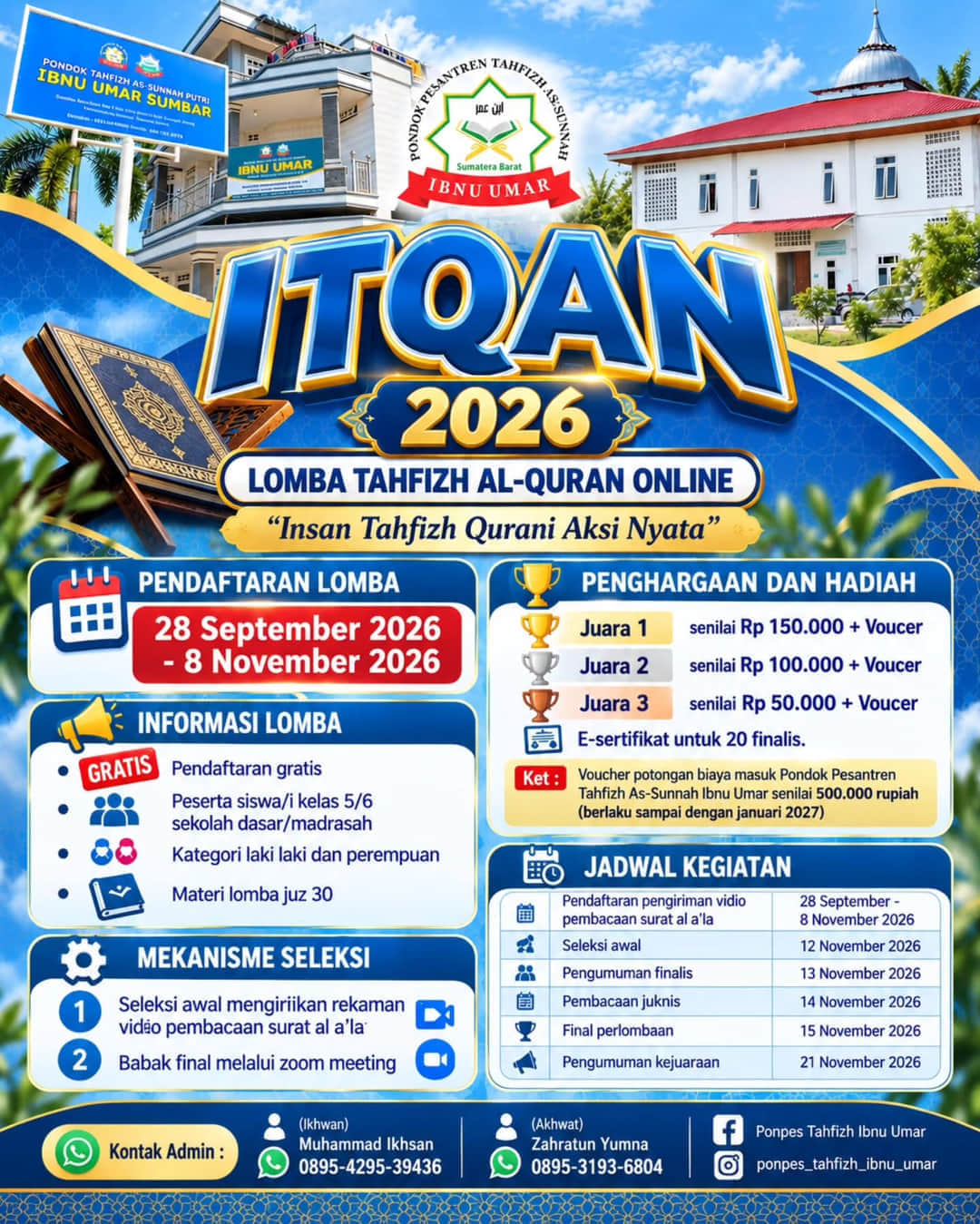 Lomba Tahfidz Al-Qur'an Online ITQAN 2026 - Poster 2