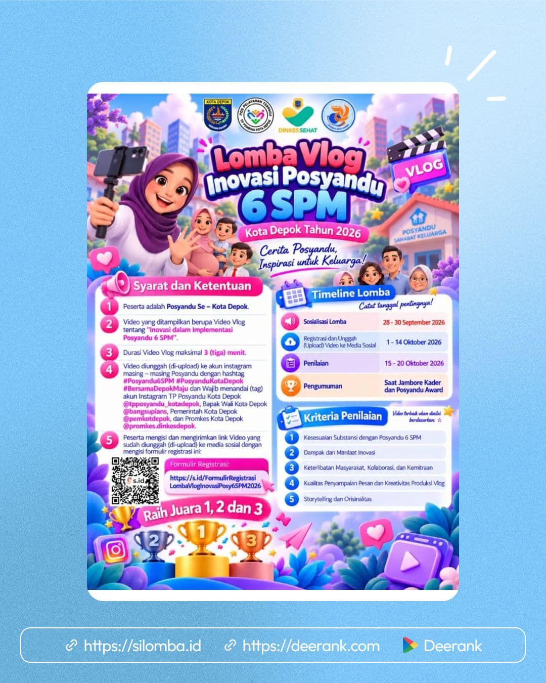Lomba Vlog Inovasi Posyandu 6 SPM Kota Depok Tahun 2026 - Poster 1