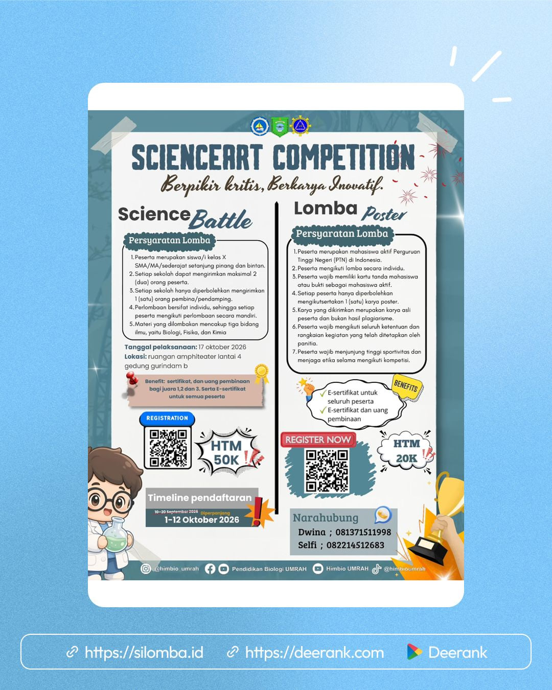 SCIENCE ART COMPETITION 2026 - Poster 1