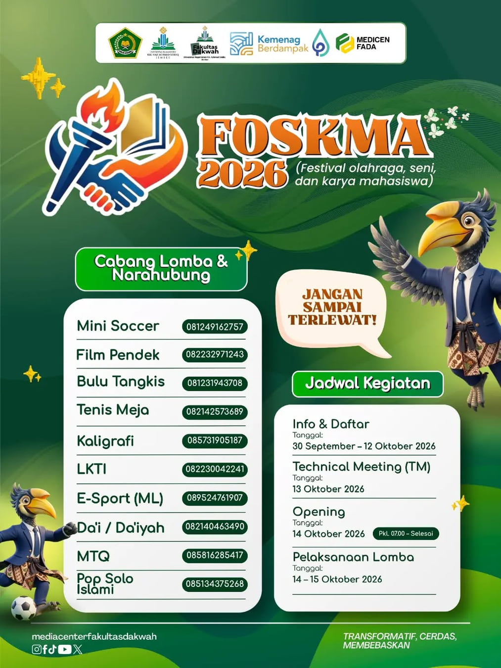 Festival Olahraga, Seni, dan Karya Mahasiswa (FOSKMA) 2026 - Poster 2