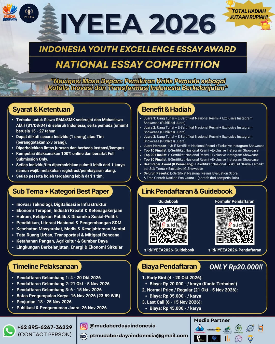 INDONESIA YOUTH EXCELLENCE ESSAY AWARD (IYEEA) 2026 - Poster 2